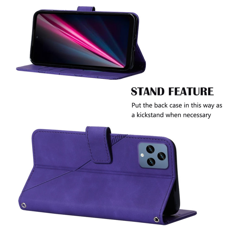 For T-Mobile Revvl 6 5G Crossbody 3D Embossed Flip Leather Phone Case