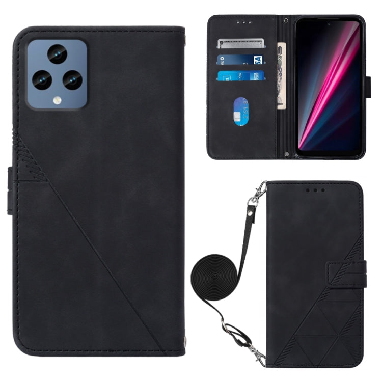 For T-Mobile Revvl 6 5G Crossbody 3D Embossed Flip Leather Phone Case