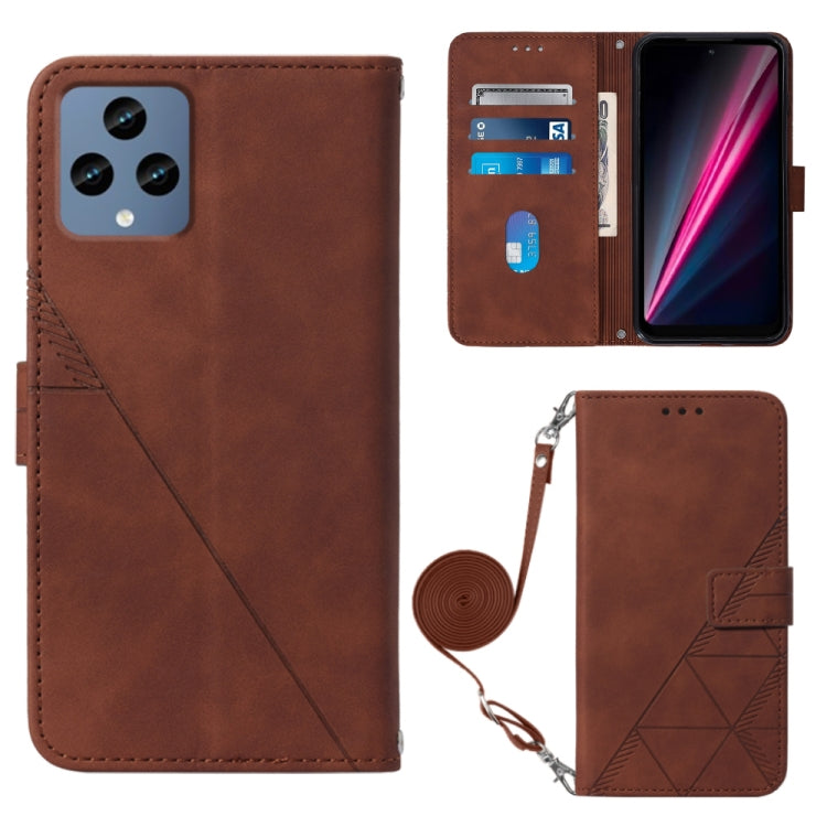 For T-Mobile Revvl 6 5G Crossbody 3D Embossed Flip Leather Phone Case