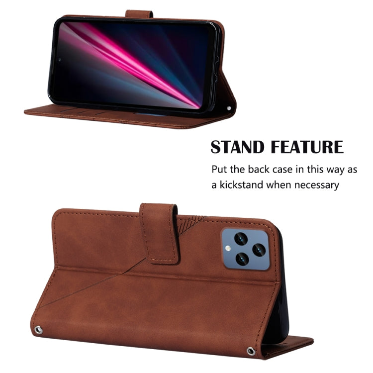 For T-Mobile Revvl 6 5G Crossbody 3D Embossed Flip Leather Phone Case