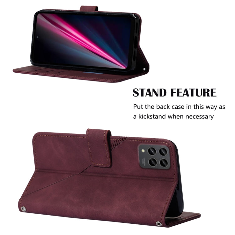 For T-Mobile Revvl 6 Pro 5G Crossbody 3D Embossed Flip Leather Phone Case