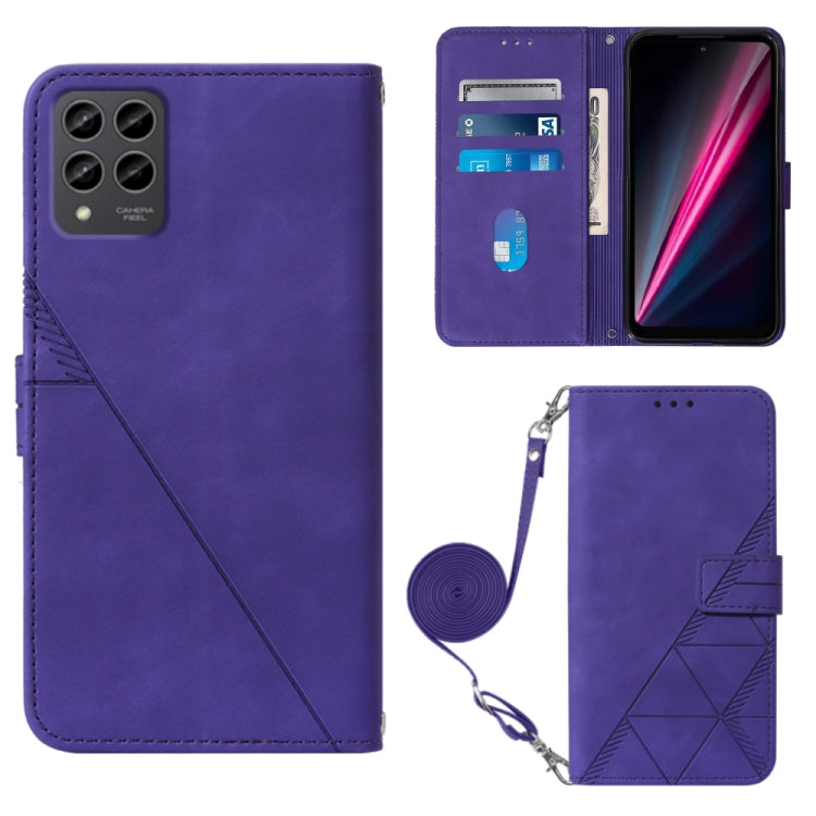 For T-Mobile Revvl 6 Pro 5G Crossbody 3D Embossed Flip Leather Phone Case