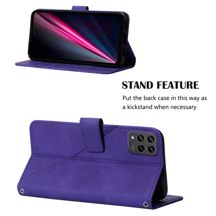 For T-Mobile Revvl 6 Pro 5G Crossbody 3D Embossed Flip Leather Phone Case