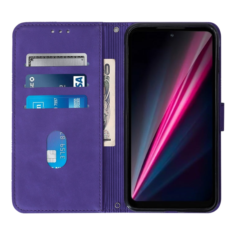 For T-Mobile Revvl 6 Pro 5G Crossbody 3D Embossed Flip Leather Phone Case