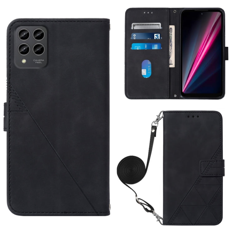 For T-Mobile Revvl 6 Pro 5G Crossbody 3D Embossed Flip Leather Phone Case