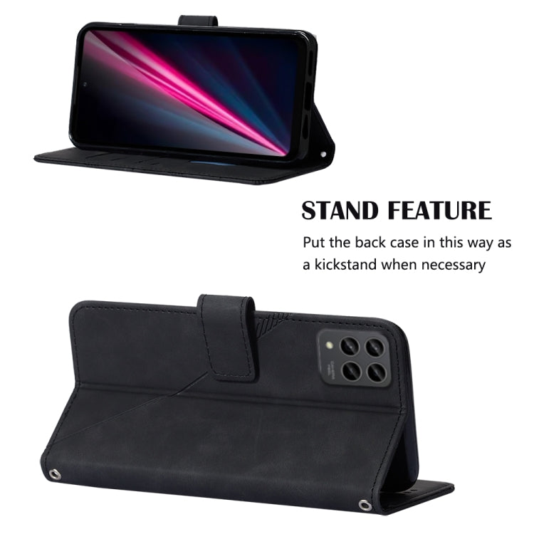 For T-Mobile Revvl 6 Pro 5G Crossbody 3D Embossed Flip Leather Phone Case