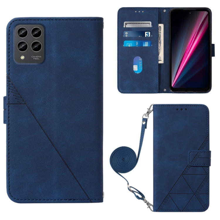 For T-Mobile Revvl 6 Pro 5G Crossbody 3D Embossed Flip Leather Phone Case
