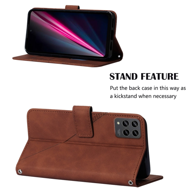 For T-Mobile Revvl 6 Pro 5G Crossbody 3D Embossed Flip Leather Phone Case
