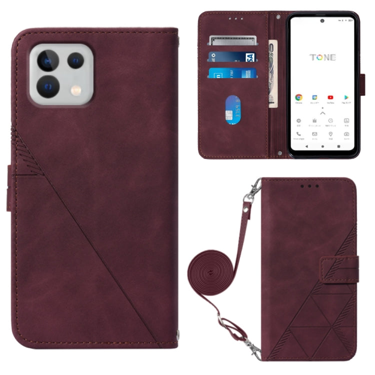 For Tone E22 Crossbody 3D Embossed Flip Leather Phone Case