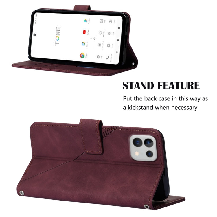 For Tone E22 Crossbody 3D Embossed Flip Leather Phone Case