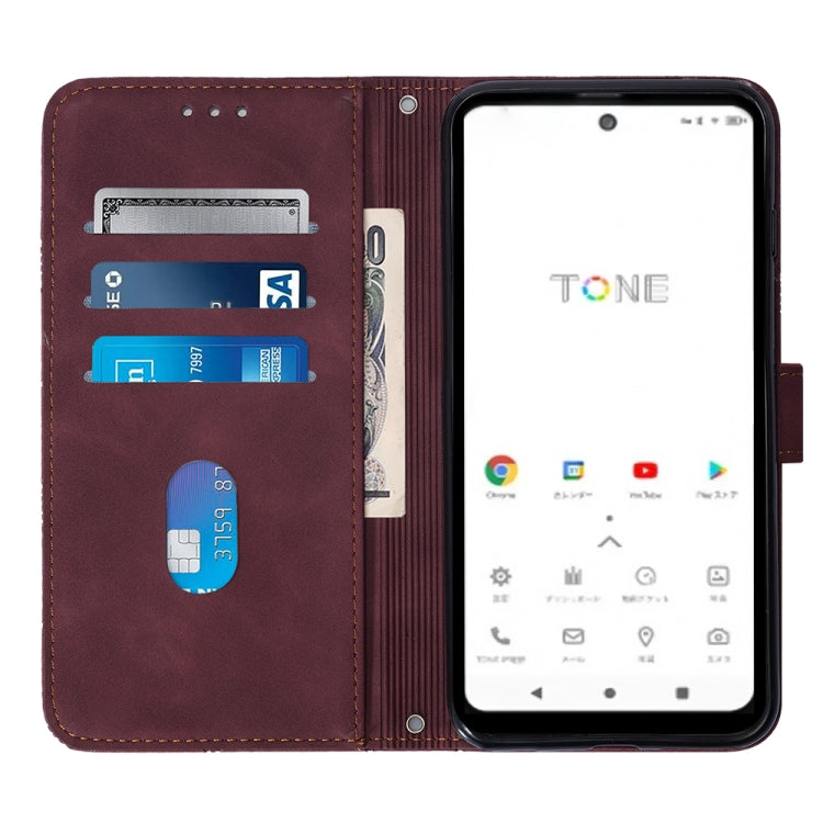 For Tone E22 Crossbody 3D Embossed Flip Leather Phone Case