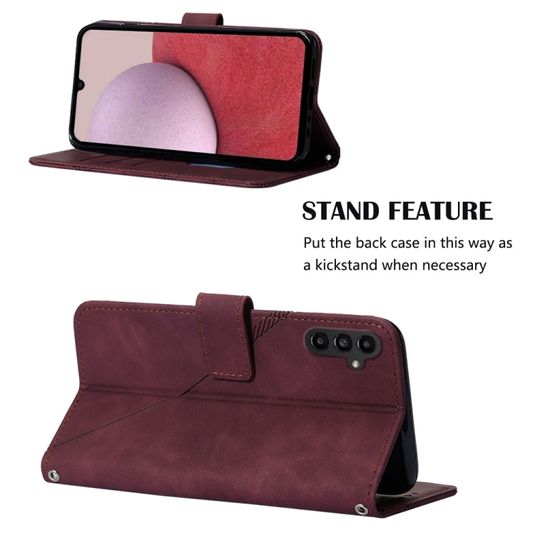 For Samsung Galaxy A14 5G Crossbody 3D Embossed Flip Leather Phone Case