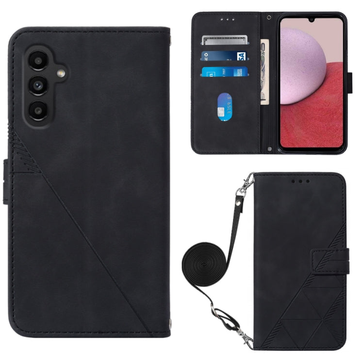 For Samsung Galaxy A14 5G Crossbody 3D Embossed Flip Leather Phone Case
