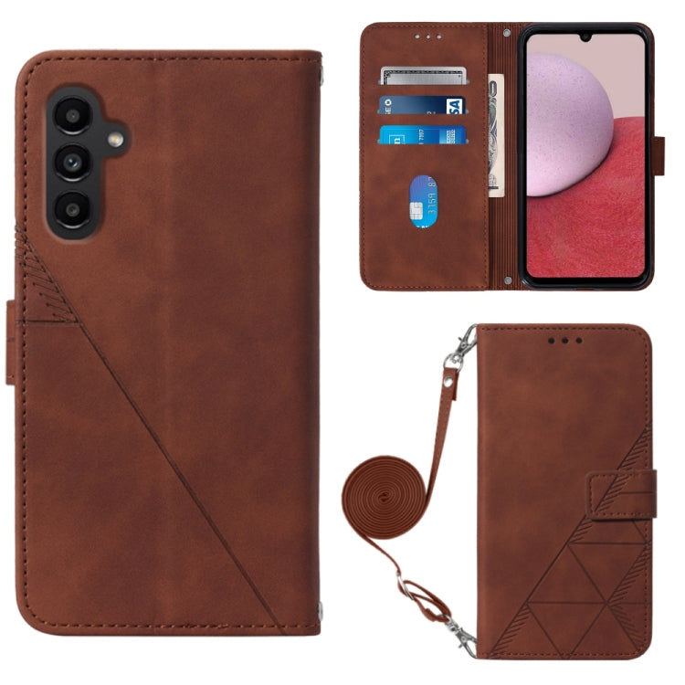 For Samsung Galaxy A14 5G Crossbody 3D Embossed Flip Leather Phone Case