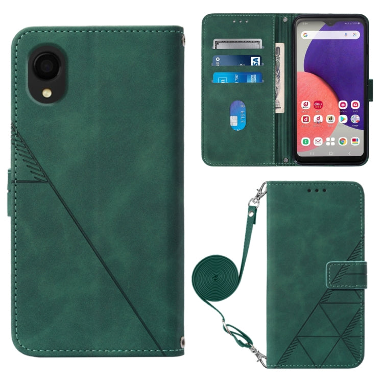For Samsung Galaxy A22 5G JP Edition Crossbody 3D Embossed Flip Leather Phone Case