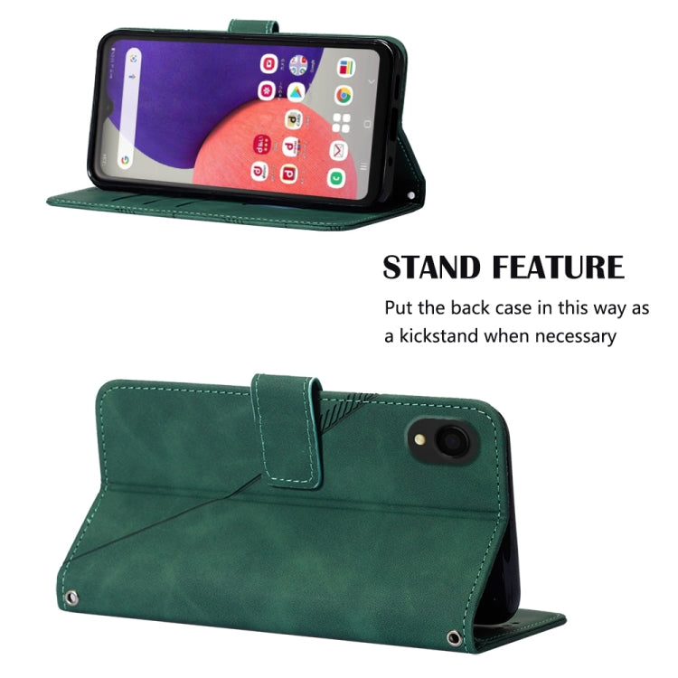 For Samsung Galaxy A22 5G JP Edition Crossbody 3D Embossed Flip Leather Phone Case