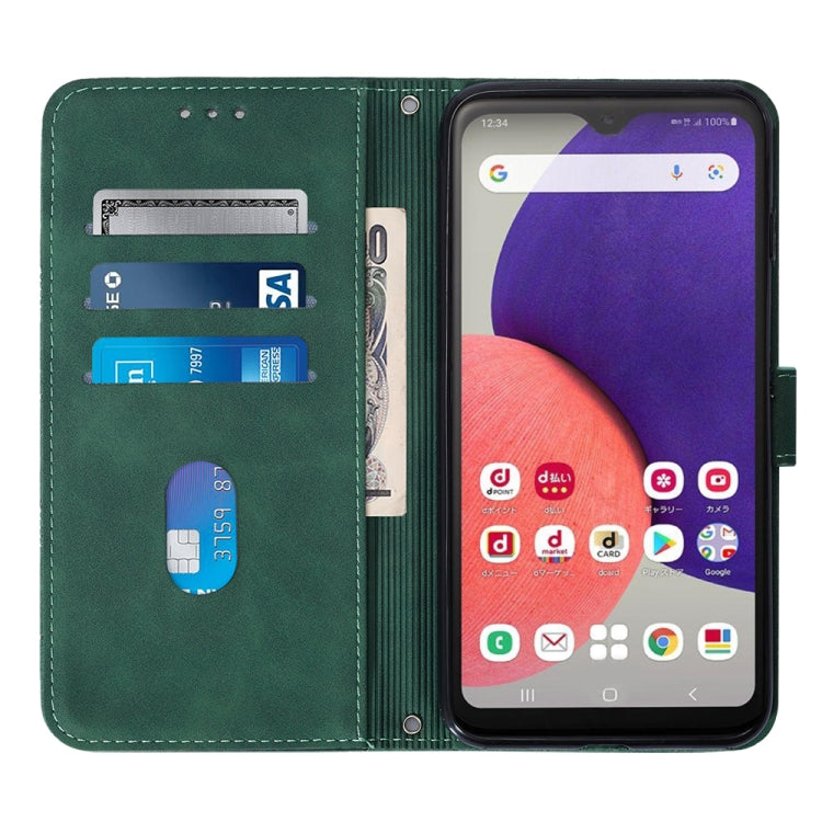 For Samsung Galaxy A22 5G JP Edition Crossbody 3D Embossed Flip Leather Phone Case