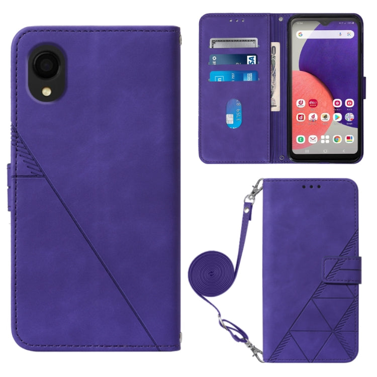 For Samsung Galaxy A22 5G JP Edition Crossbody 3D Embossed Flip Leather Phone Case