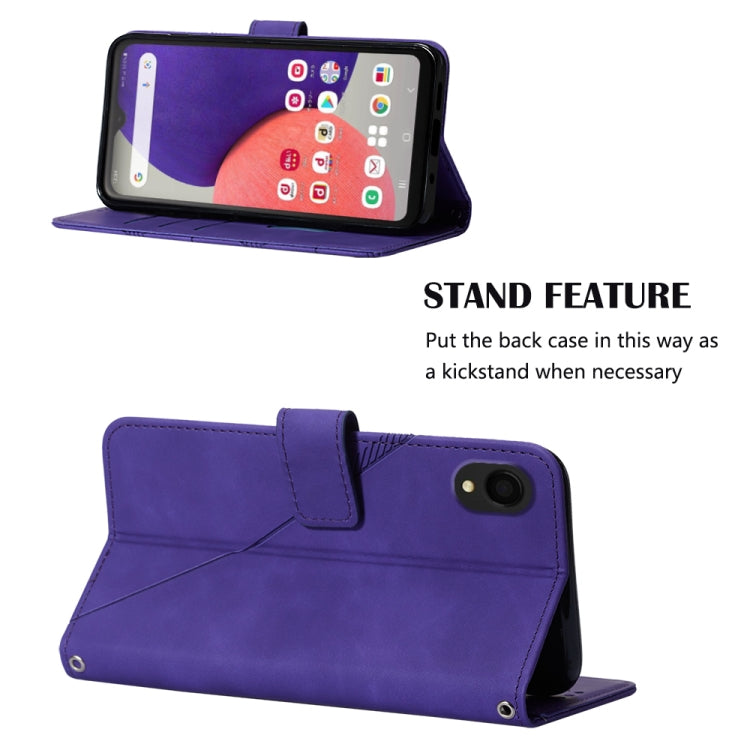 For Samsung Galaxy A22 5G JP Edition Crossbody 3D Embossed Flip Leather Phone Case