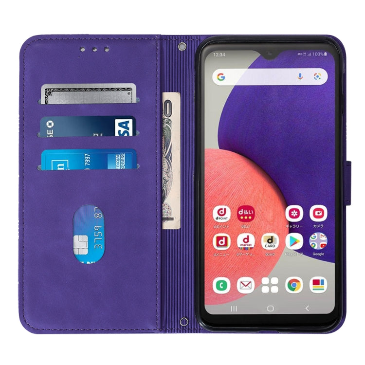 For Samsung Galaxy A22 5G JP Edition Crossbody 3D Embossed Flip Leather Phone Case