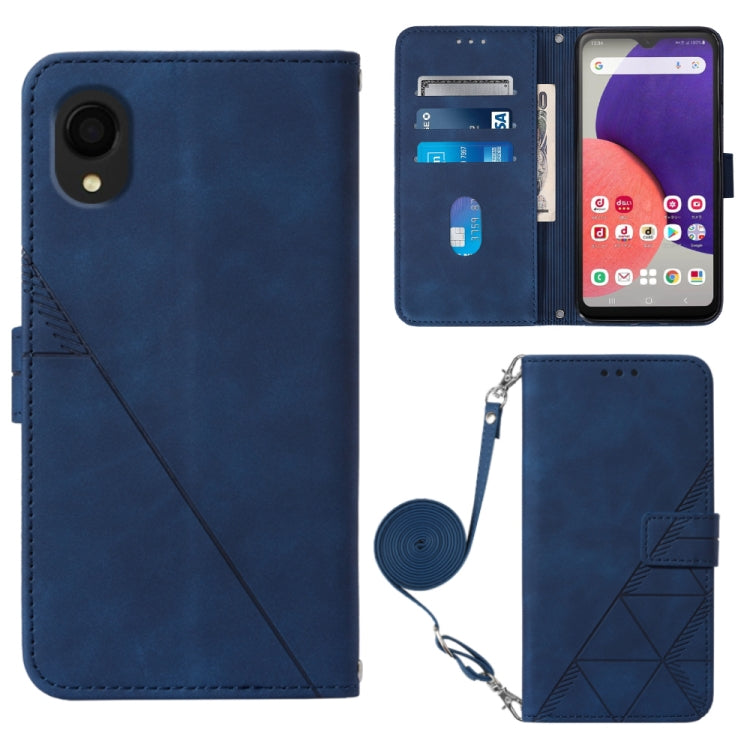 For Samsung Galaxy A22 5G JP Edition Crossbody 3D Embossed Flip Leather Phone Case