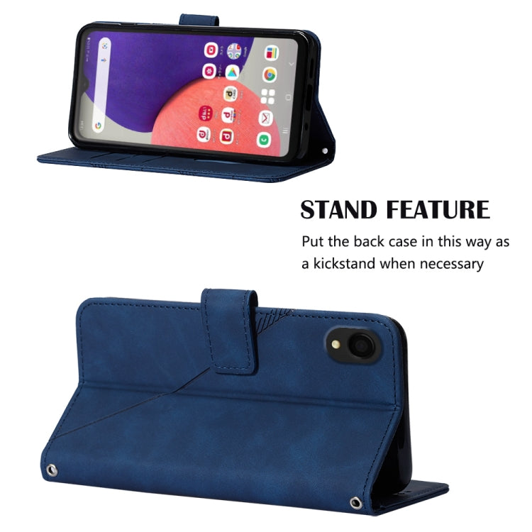 For Samsung Galaxy A22 5G JP Edition Crossbody 3D Embossed Flip Leather Phone Case