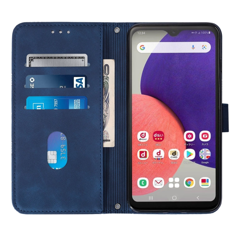 For Samsung Galaxy A22 5G JP Edition Crossbody 3D Embossed Flip Leather Phone Case
