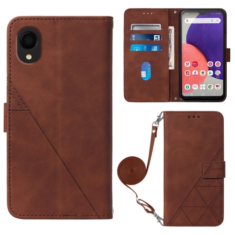 For Samsung Galaxy A22 5G JP Edition Crossbody 3D Embossed Flip Leather Phone Case