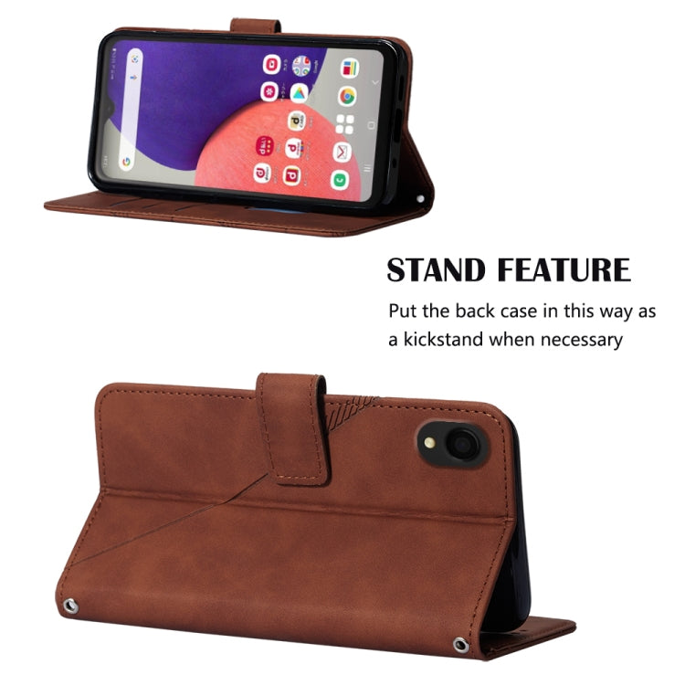 For Samsung Galaxy A22 5G JP Edition Crossbody 3D Embossed Flip Leather Phone Case