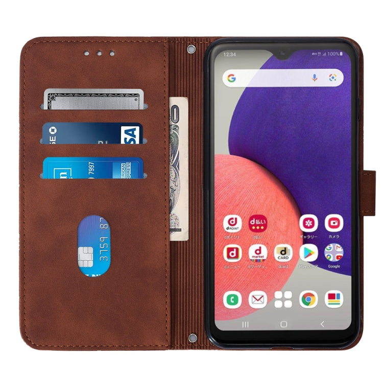 For Samsung Galaxy A22 5G JP Edition Crossbody 3D Embossed Flip Leather Phone Case