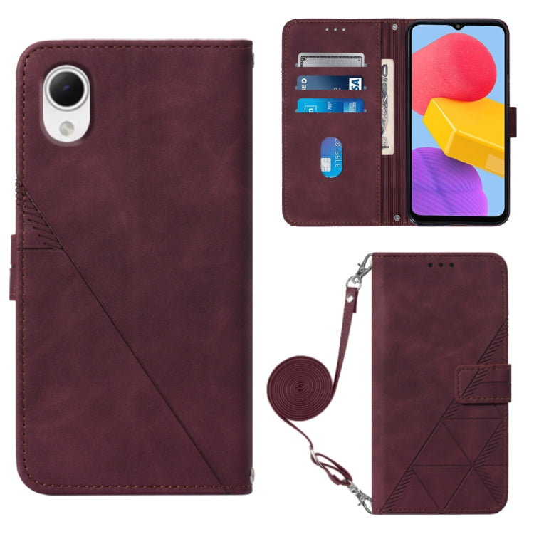 For Samsung Galaxy A23E / A22E / A23S / A23 5G Crossbody 3D Embossed Flip Leather Phone Case