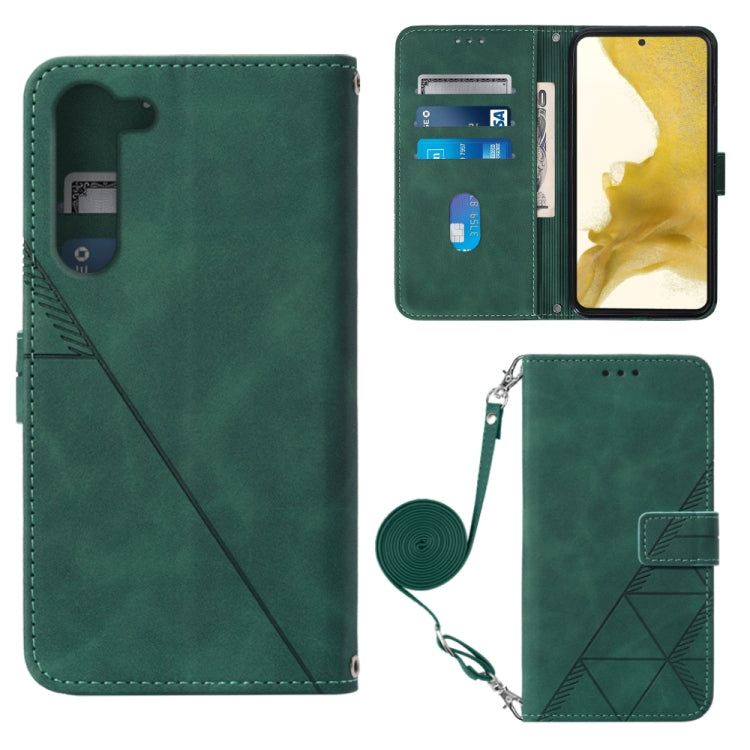 For Samsung Galaxy S23 5G Crossbody 3D Embossed Flip Leather Phone Case
