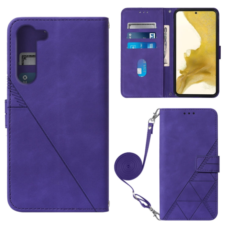 For Samsung Galaxy S23 5G Crossbody 3D Embossed Flip Leather Phone Case
