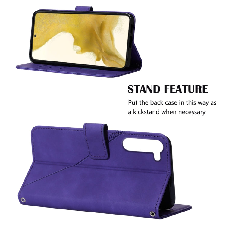 For Samsung Galaxy S23 5G Crossbody 3D Embossed Flip Leather Phone Case