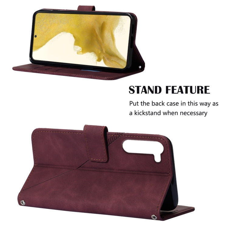 For Samsung Galaxy S23+ 5G Crossbody 3D Embossed Flip Leather Phone Case