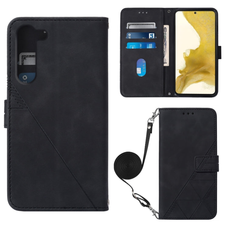 For Samsung Galaxy S23+ 5G Crossbody 3D Embossed Flip Leather Phone Case