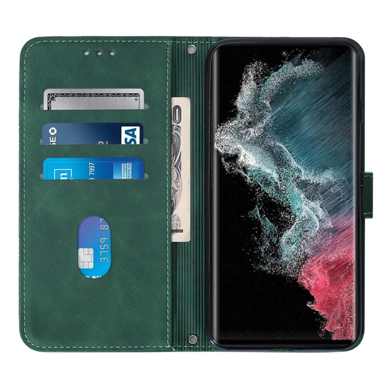 For Samsung Galaxy S23 Ultra 5G Crossbody 3D Embossed Flip Leather Phone Case