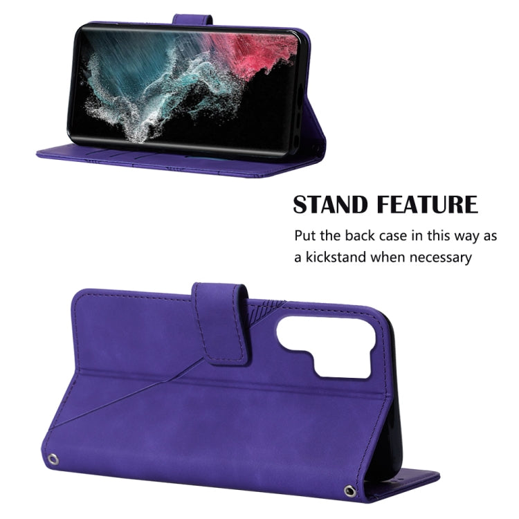 For Samsung Galaxy S23 Ultra 5G Crossbody 3D Embossed Flip Leather Phone Case