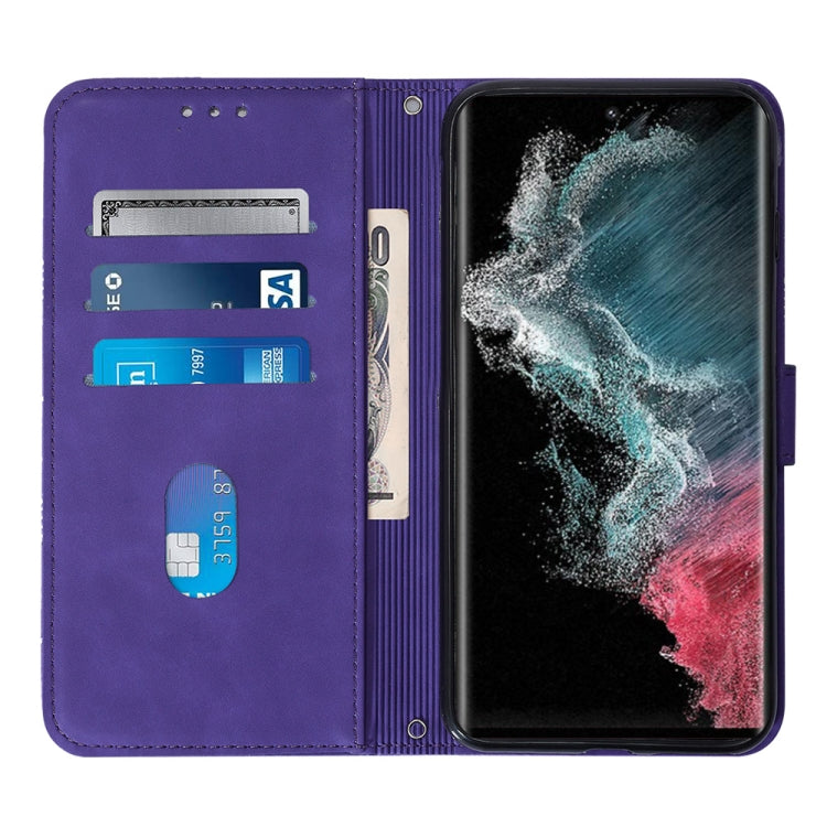 For Samsung Galaxy S23 Ultra 5G Crossbody 3D Embossed Flip Leather Phone Case