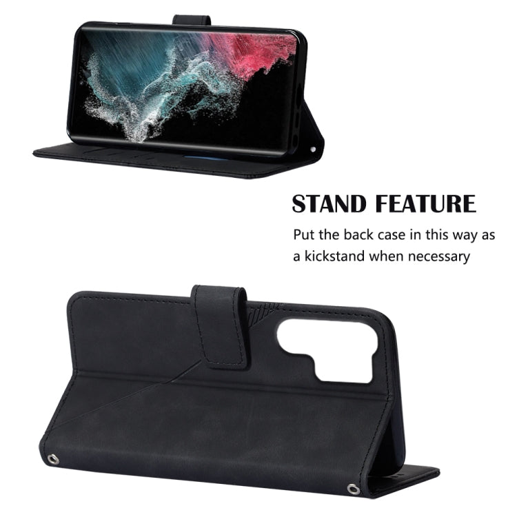 For Samsung Galaxy S23 Ultra 5G Crossbody 3D Embossed Flip Leather Phone Case