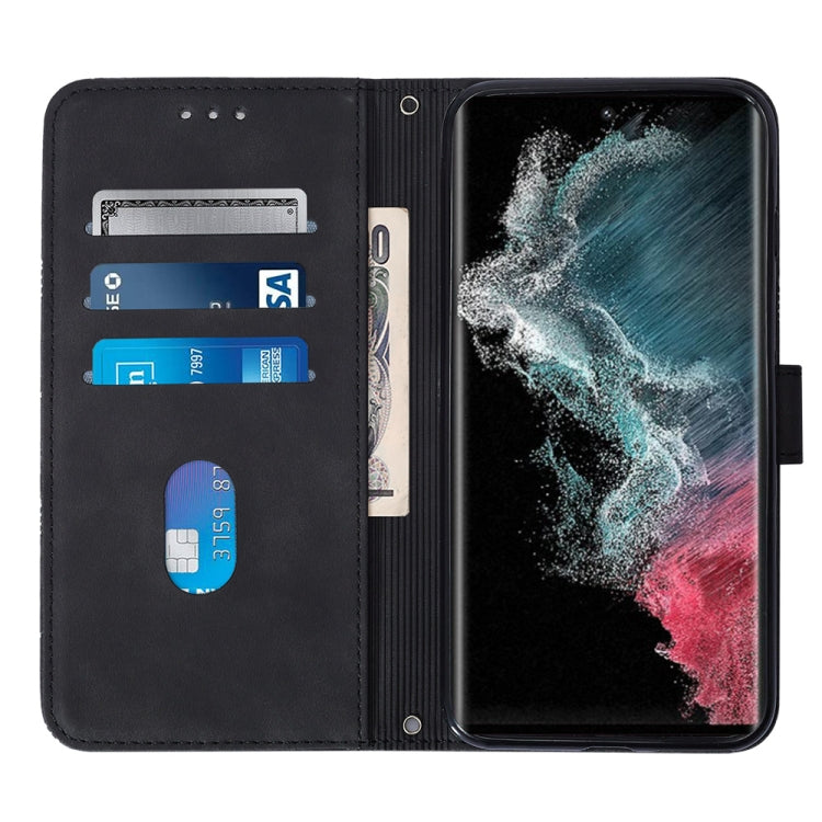 For Samsung Galaxy S23 Ultra 5G Crossbody 3D Embossed Flip Leather Phone Case