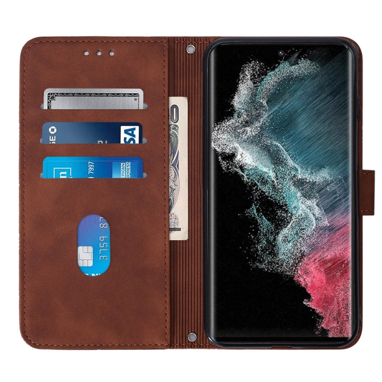 For Samsung Galaxy S23 Ultra 5G Crossbody 3D Embossed Flip Leather Phone Case