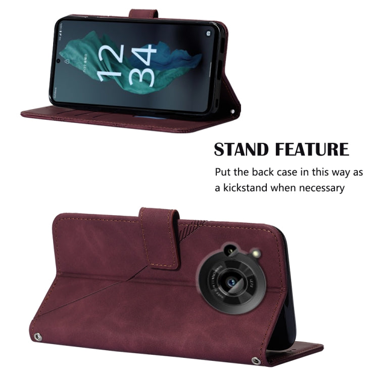 For Sharp Aquos R7 / P7 Crossbody 3D Embossed Flip Leather Phone Case