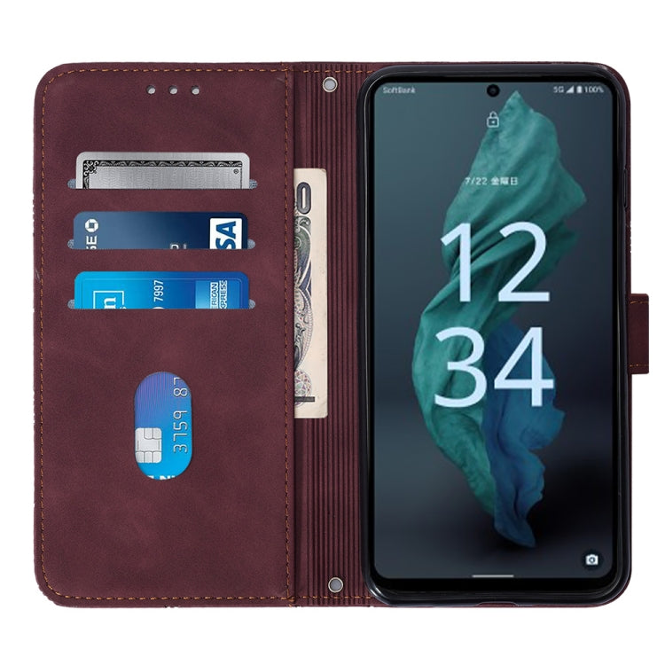 For Sharp Aquos R7 / P7 Crossbody 3D Embossed Flip Leather Phone Case