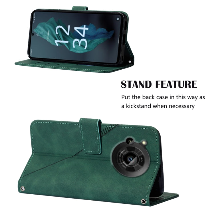 For Sharp Aquos R7 / P7 Crossbody 3D Embossed Flip Leather Phone Case