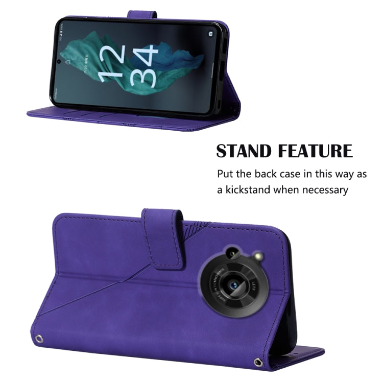 For Sharp Aquos R7 / P7 Crossbody 3D Embossed Flip Leather Phone Case