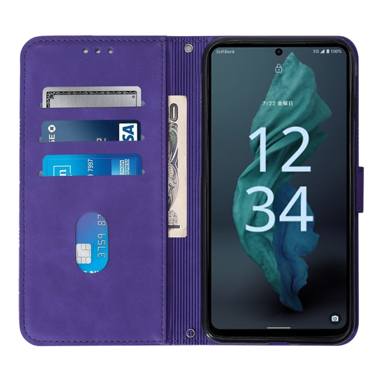 For Sharp Aquos R7 / P7 Crossbody 3D Embossed Flip Leather Phone Case
