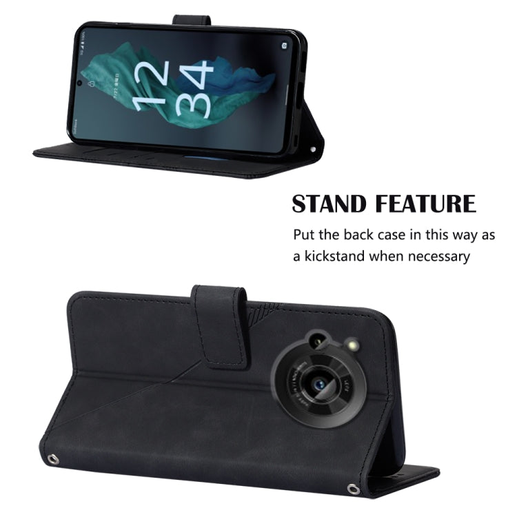 For Sharp Aquos R7 / P7 Crossbody 3D Embossed Flip Leather Phone Case