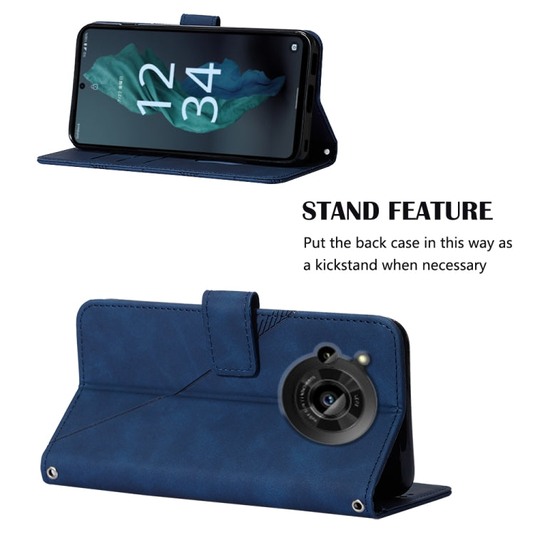For Sharp Aquos R7 / P7 Crossbody 3D Embossed Flip Leather Phone Case