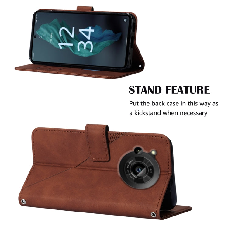 For Sharp Aquos R7 / P7 Crossbody 3D Embossed Flip Leather Phone Case